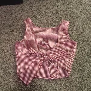 Red and white checkered summer tank